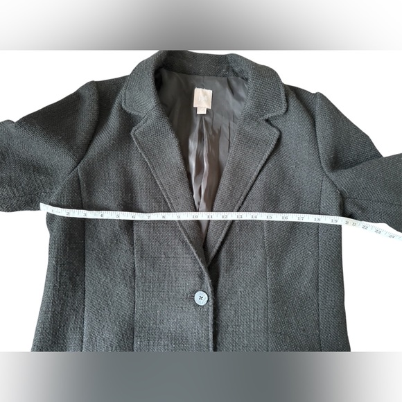 J.Jill Textured woven Knit Blazer Women’s size MED black wool blend 2 button - Picture 7 of 7